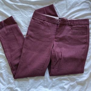 Banana Republic red patterned womens petite dress pants!